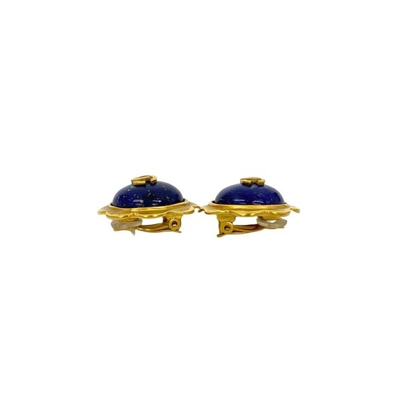 CHANEL Vintage Blue Logo Earrings - Picture 3 of 6